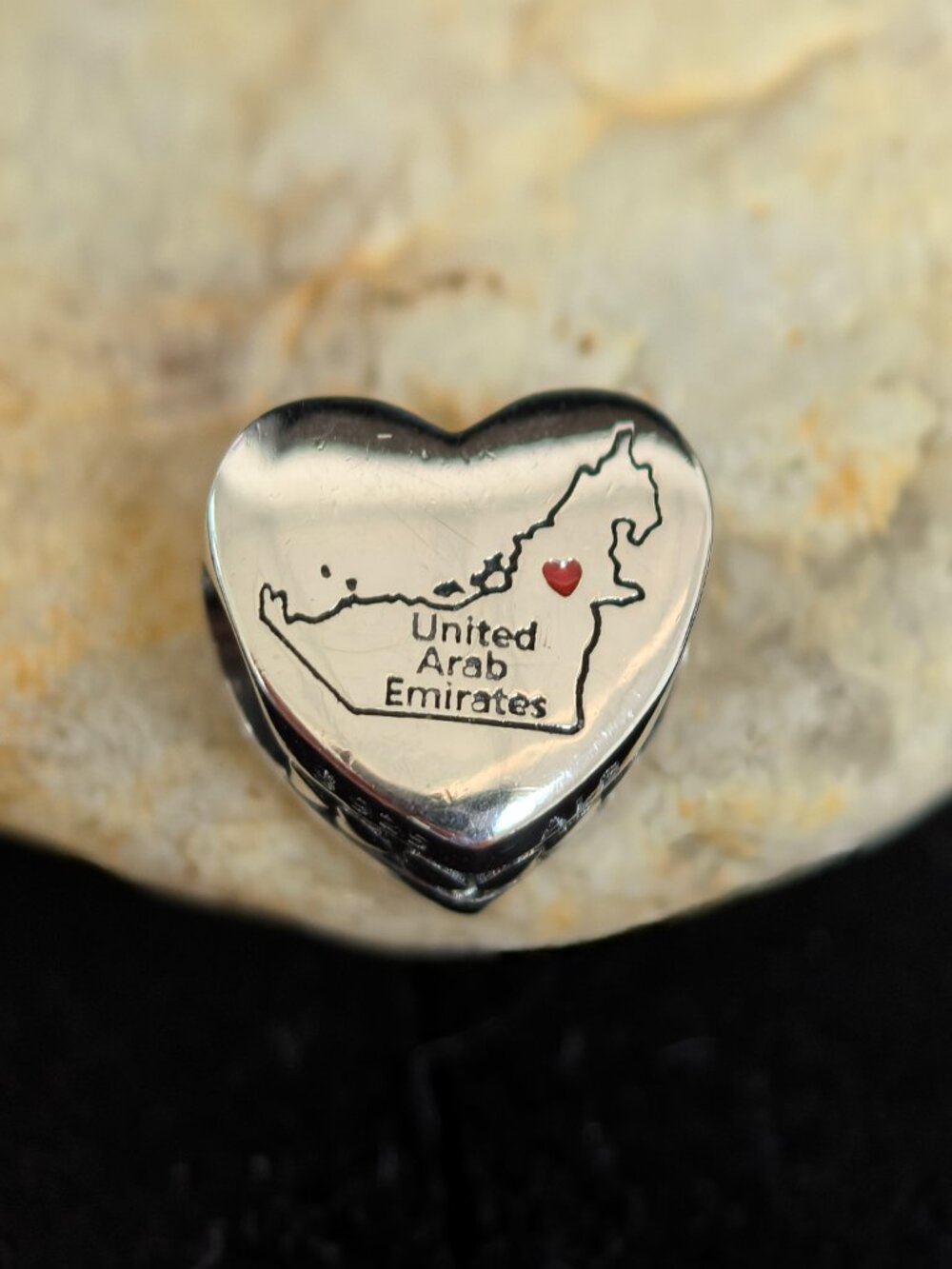 Pandora United Arab Emirates Exclusive Travel Heart Charm, S925 Silver (Women's)